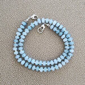 SKY BLUE JADE NECKLACE--16"